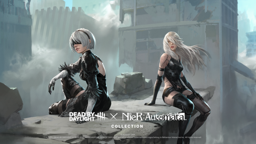 Ilustración promocional de 2B y A2 para la colección NieR:Automata de Dead by Daylight.