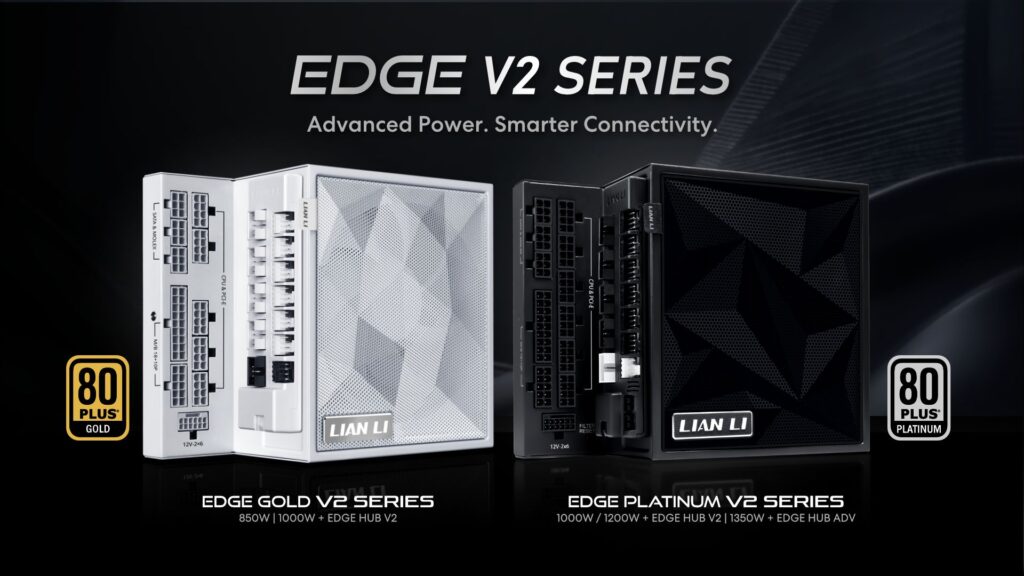 Lian Li presenta las fuentes EDGE V2 y un hub que vigila la temperatura de los cables GPU Fuentes Lian Li EDGE V2 Gold y Platinum en blanco y negro