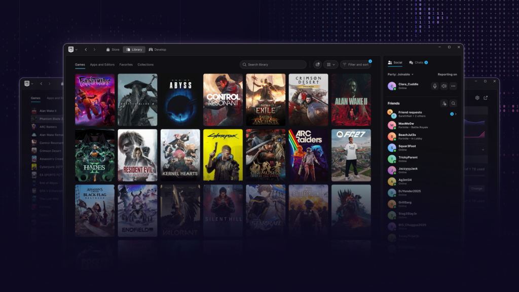 Imagen oficial de Epic Games que presenta la nueva versión Preview del Epic Games Launcher