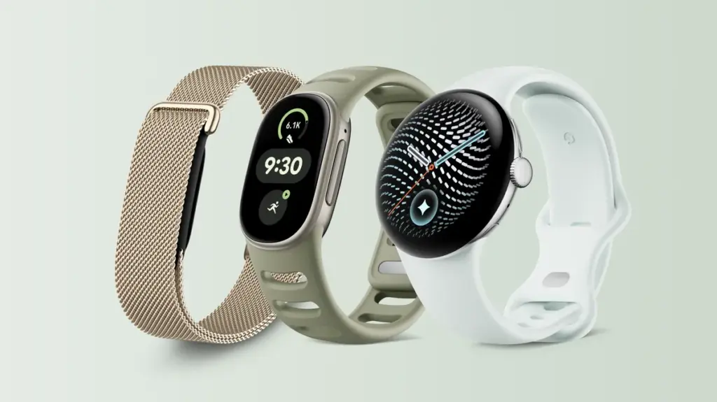Fitbit Air, Fitbit Edge y Pixel Watch 5 en la imagen oficial de Google.