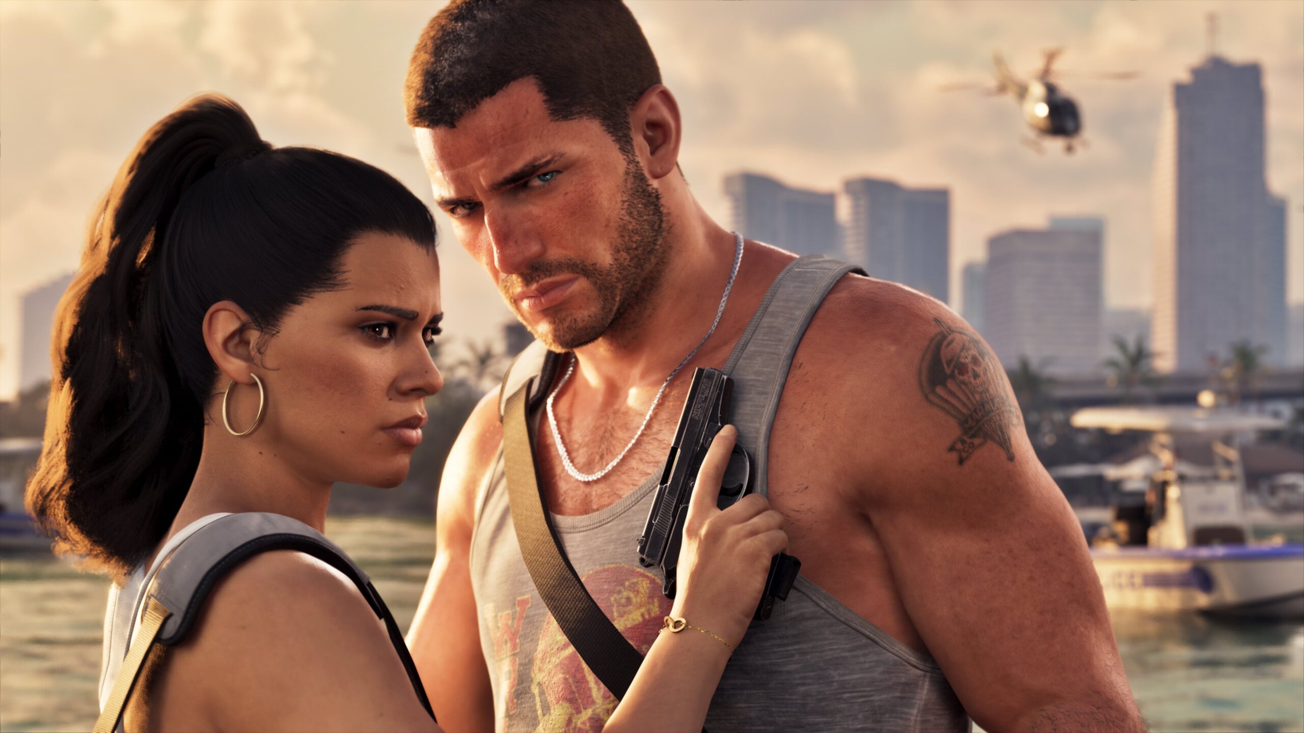 Jason y Lucia en una captura oficial de Grand Theft Auto VI