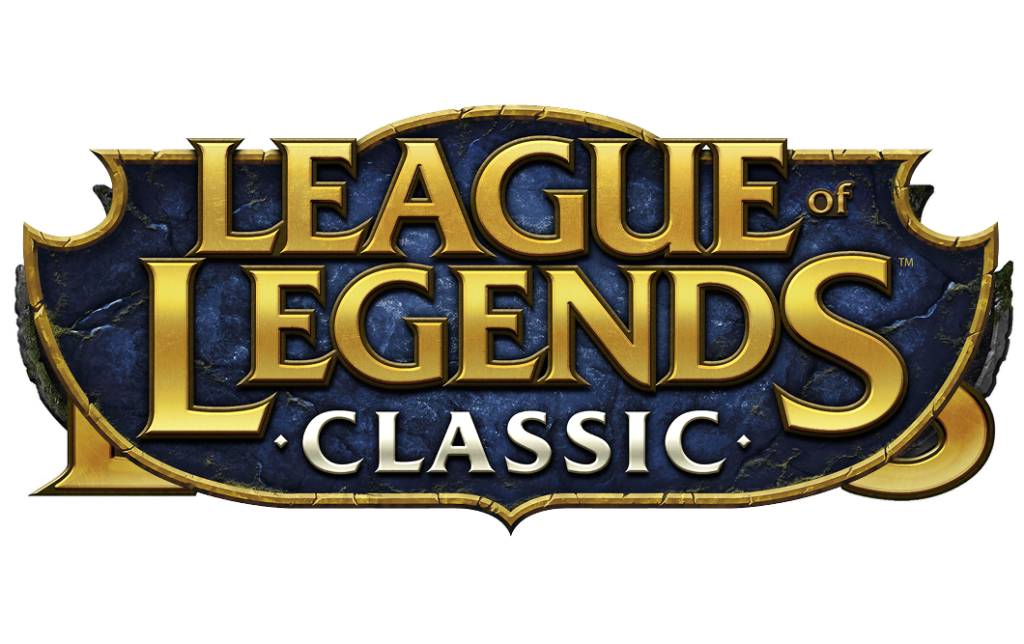 Logotipo oficial de League of Legends Classic sobre un fondo azul oscuro