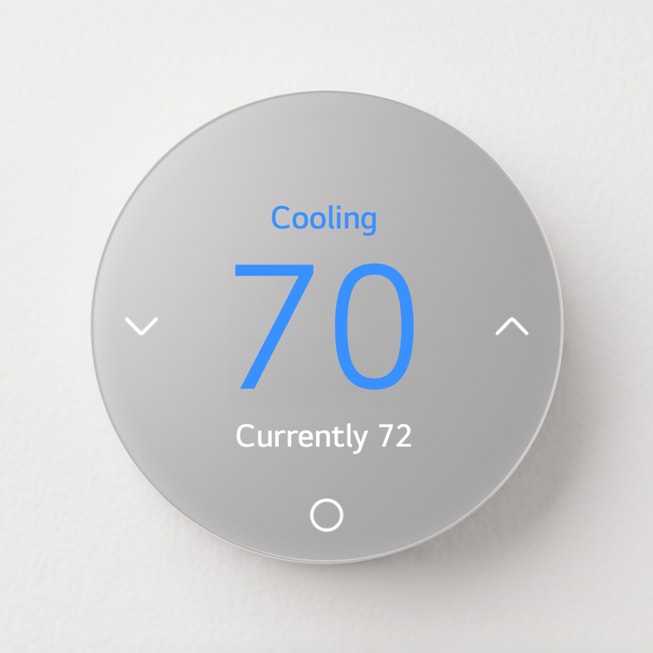 Termostato inteligente LG Smart Thermostat con controles táctiles de temperatura.