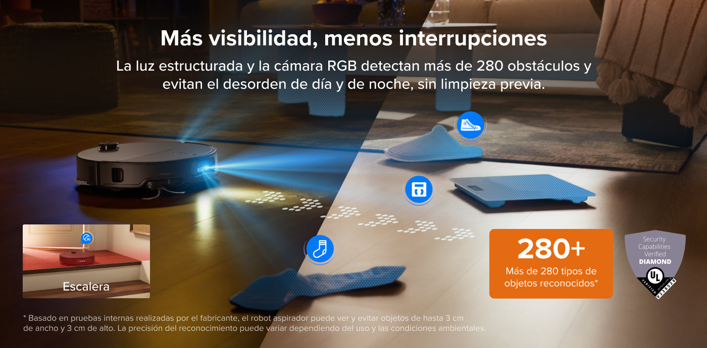Detalle del sistema FlexiArm del Roborock Qrevo Edge 2 para limpiar bordes y esquinas