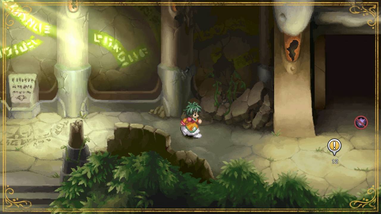 Captura oficial de Tales of Eternia Remastered en una mazmorra con el marcador de objetivo