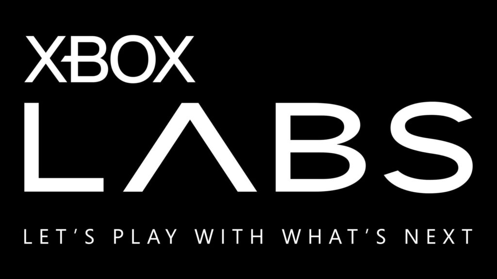 Logotipo oficial de Xbox Labs sobre un fondo oscuro de estética tecnológica.